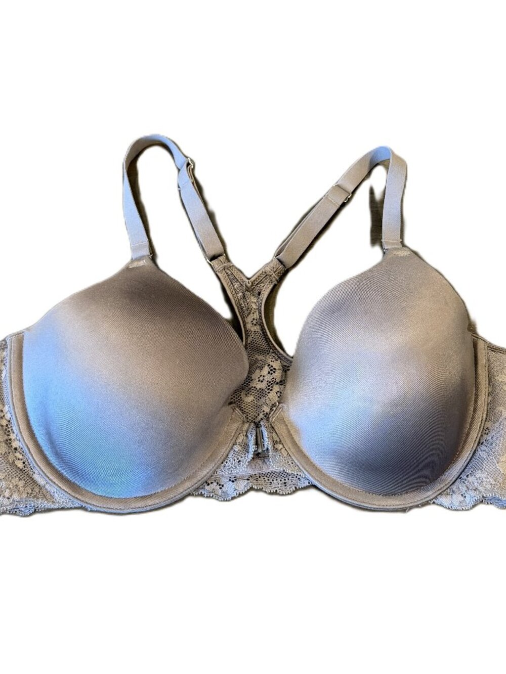 Maidenform Women's Gray Lace Underwire Racerback Open Front Bra 36C